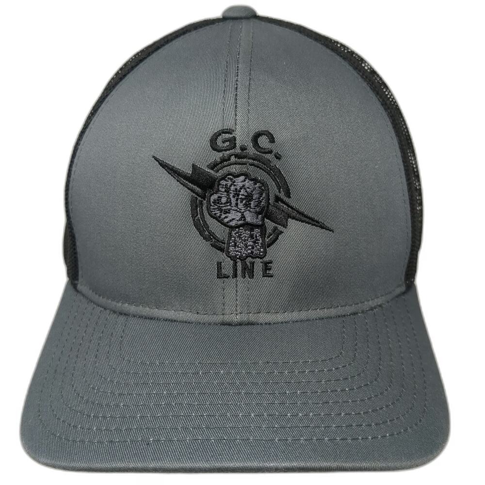 Pacific Headwear Trucker Hat Gray Black XL IBEW Local 1245 Bay Region Snapback